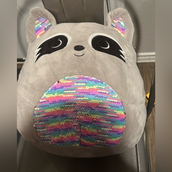 Squishmallows Other - Squishmallow 12" Max Raccoon Sequin Belly Plush stuffed animal kids toy